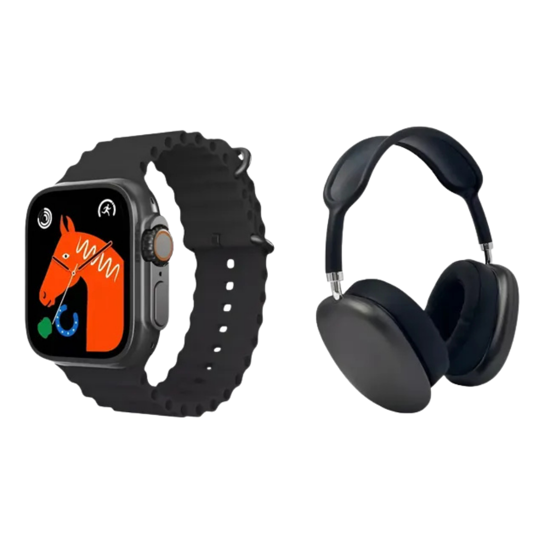 SET SMARTWATCH ULTRA Y AUDÍFONOS BLUETOOTH