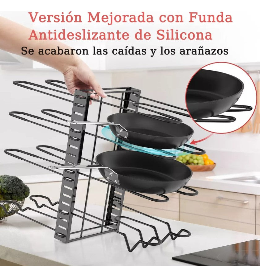 ESTANTE ORGANIZADOR PARA OLLAS X 8 NIVELES