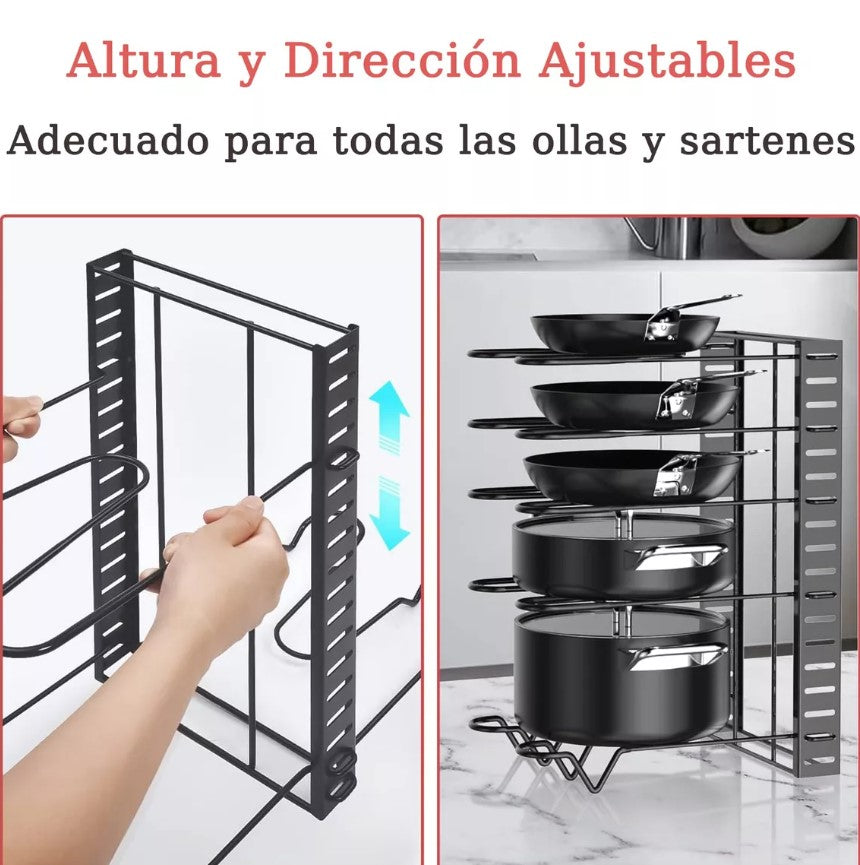 ESTANTE ORGANIZADOR PARA OLLAS X 8 NIVELES
